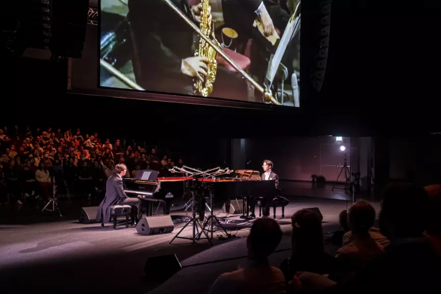 Ming Wong, Rhapsody in Yellow: A Lecture-Performance with Two Pianos (2022), Performance